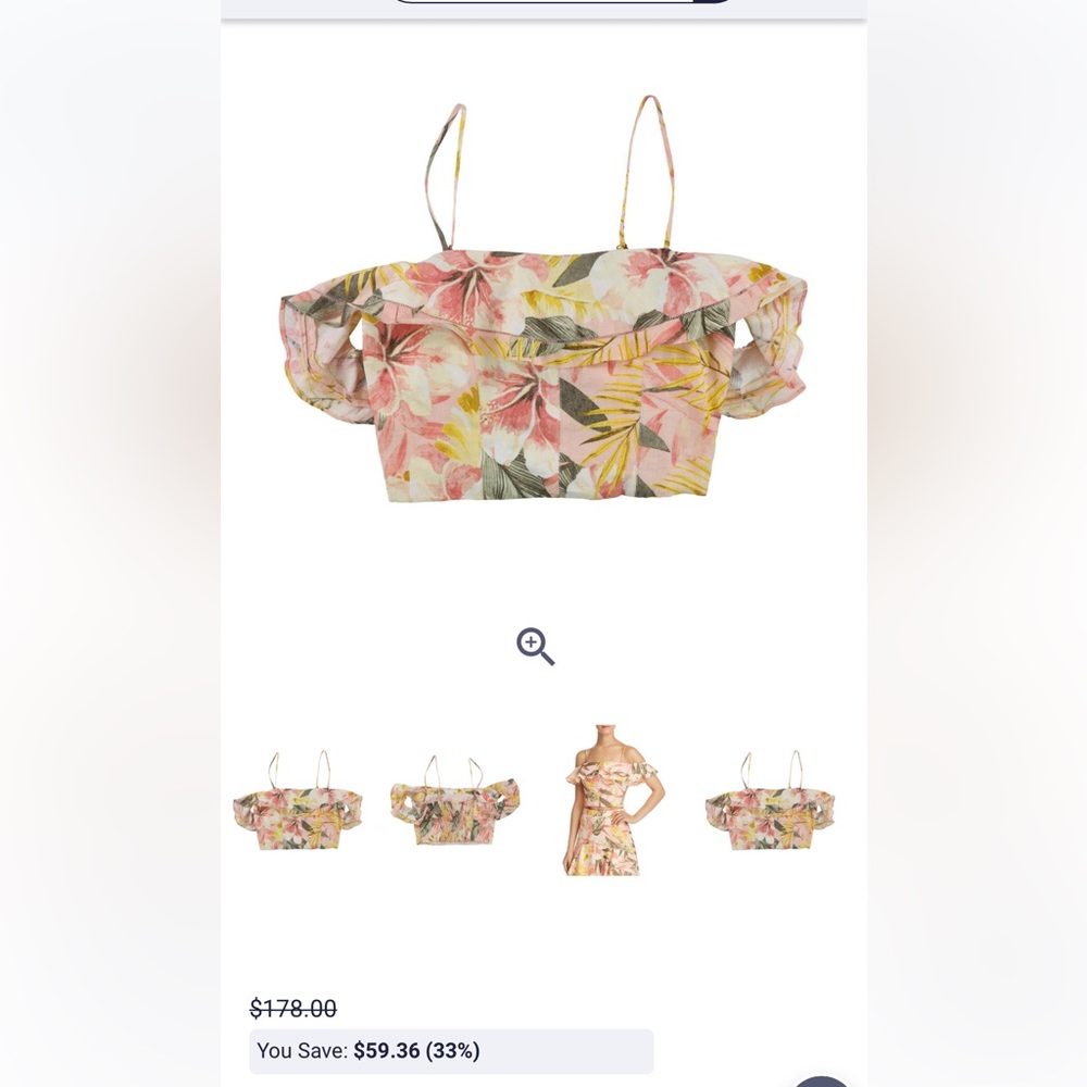 Joie crop top. Floral. Xs